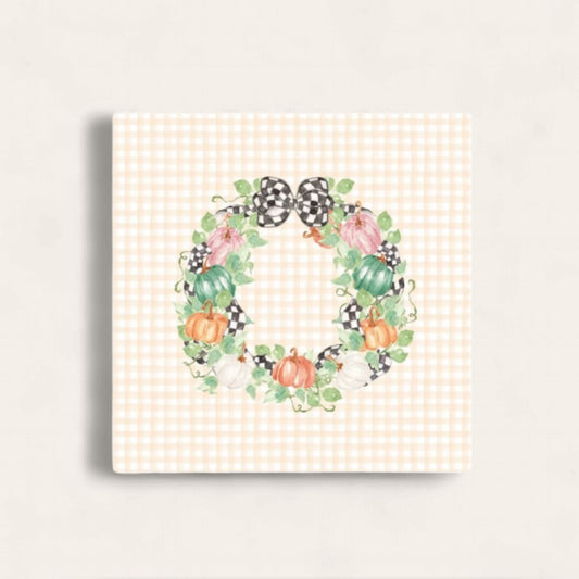 MacKenzie Fall Wreath Paper Coaster