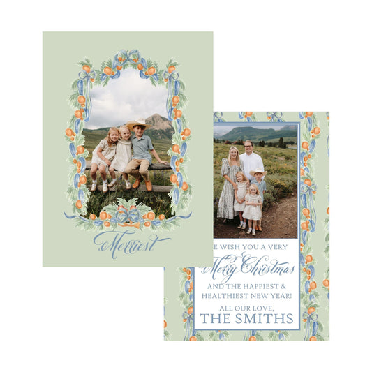Orange Garland Arch Holiday Card