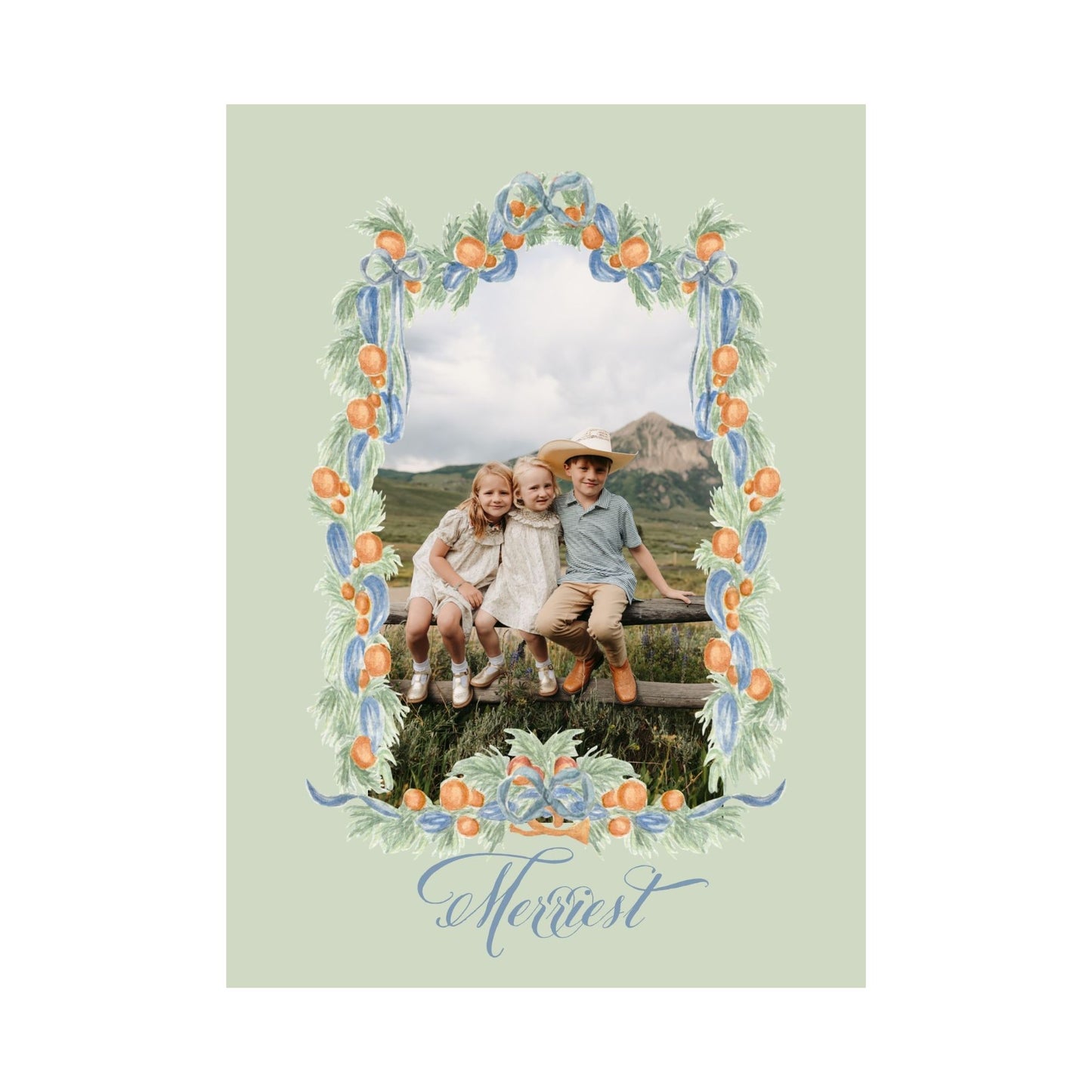 Orange Garland Arch Holiday Card