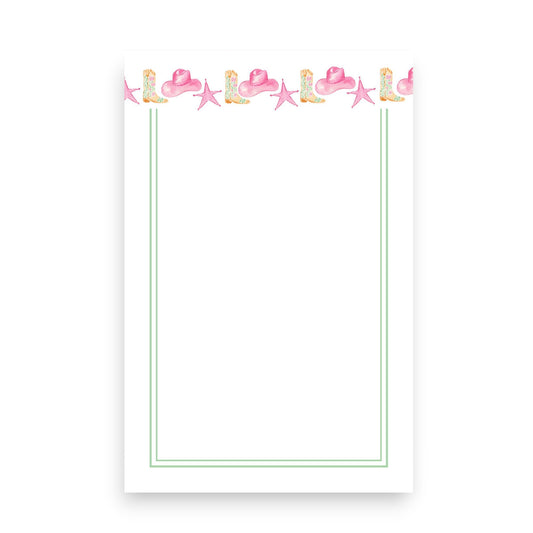 Heartbreak Hat, Boot & Stars Skinny Chunk Notepad