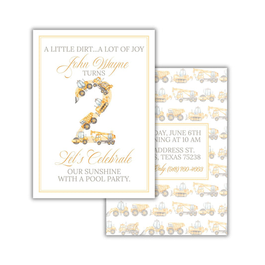 John John Turns 2 Birthday Invitation (Can Make Any Age)