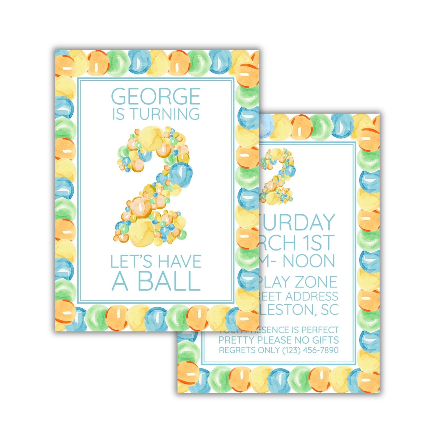 George Turns 2 Birthday Invitation (Can Make Any Age)