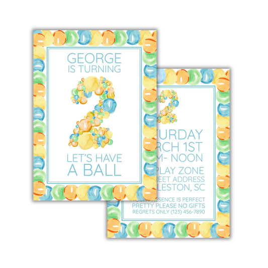 George Turns 2 Birthday Invitation (Can Make Any Age)