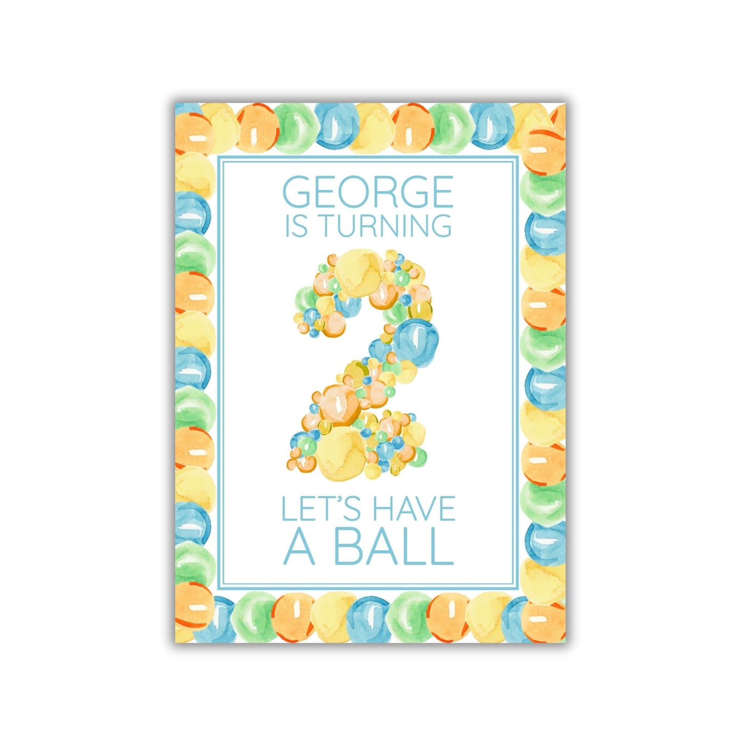 George Turns 2 Birthday Invitation (Can Make Any Age)