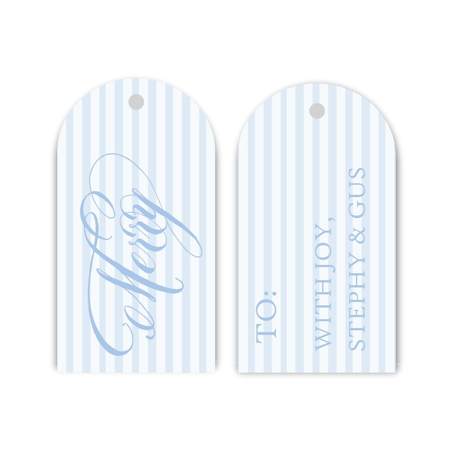 Blue and White Merry Big Gift Tags