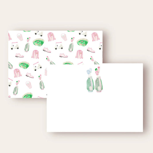 Pink Golf Bags Stationery Set