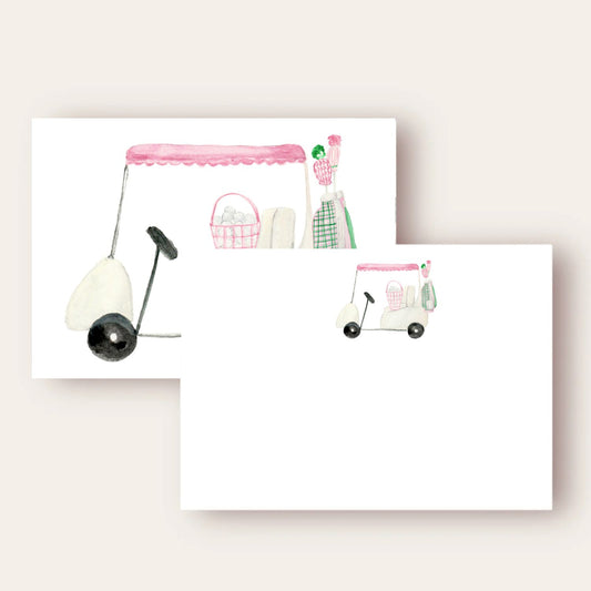 Pink Golf Cart Stationery Set