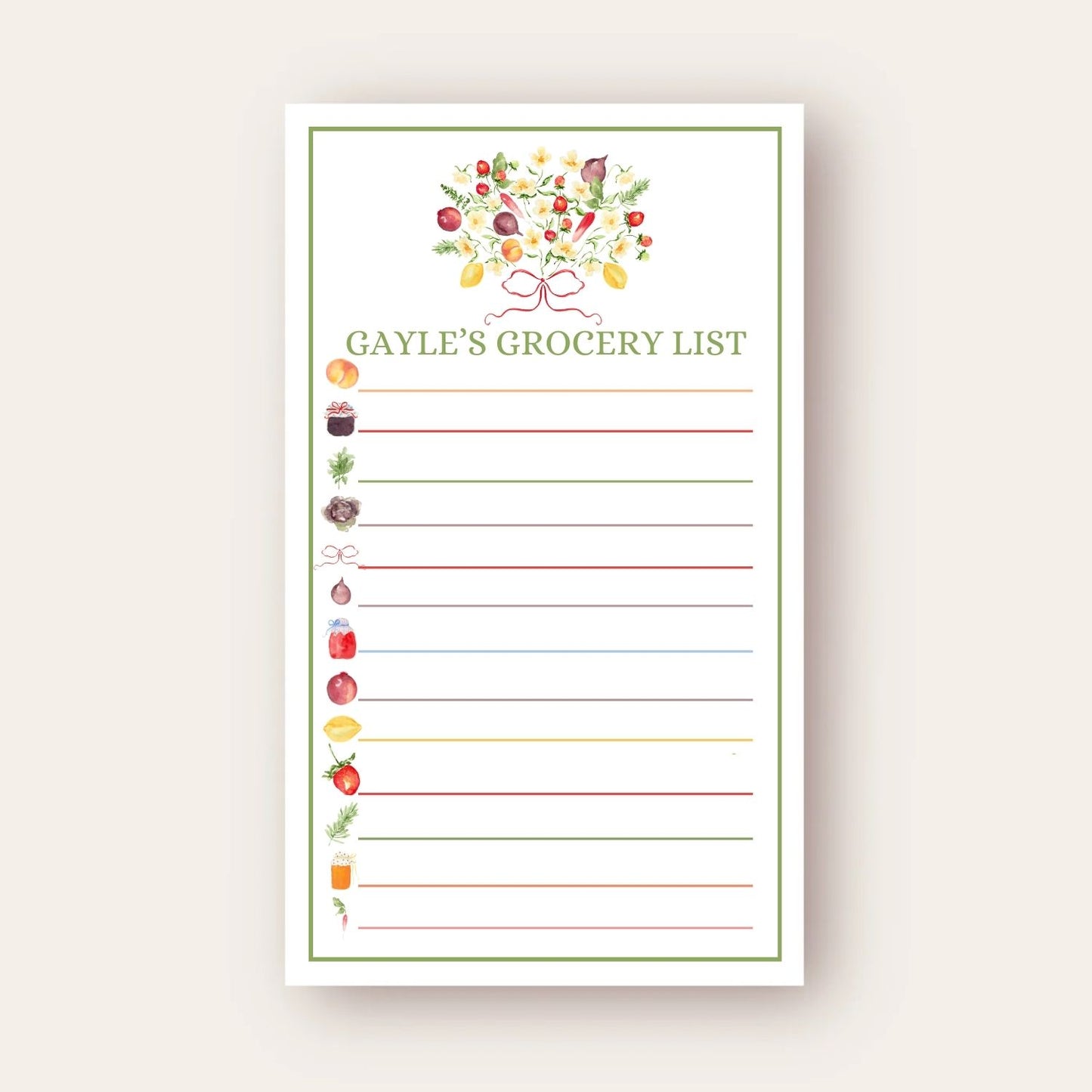 Gorgeous Grocery List Skinny Chunk Notepad