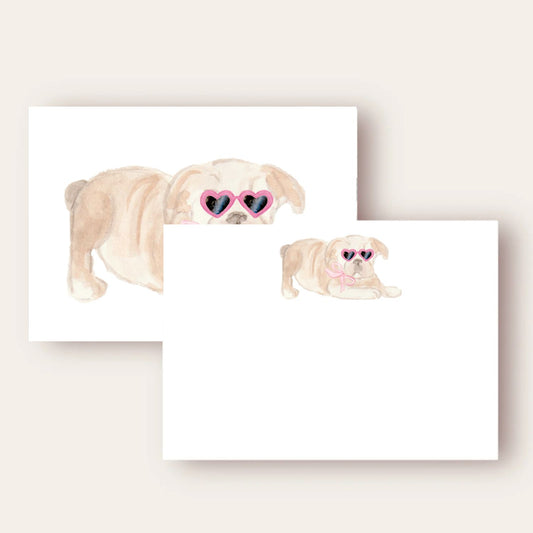 Cute Bull Dog Stationary Set