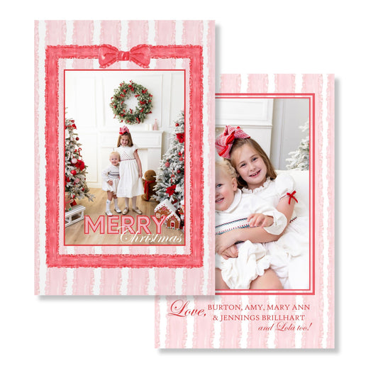 Big Red Ribbon & Bow Holiday Card