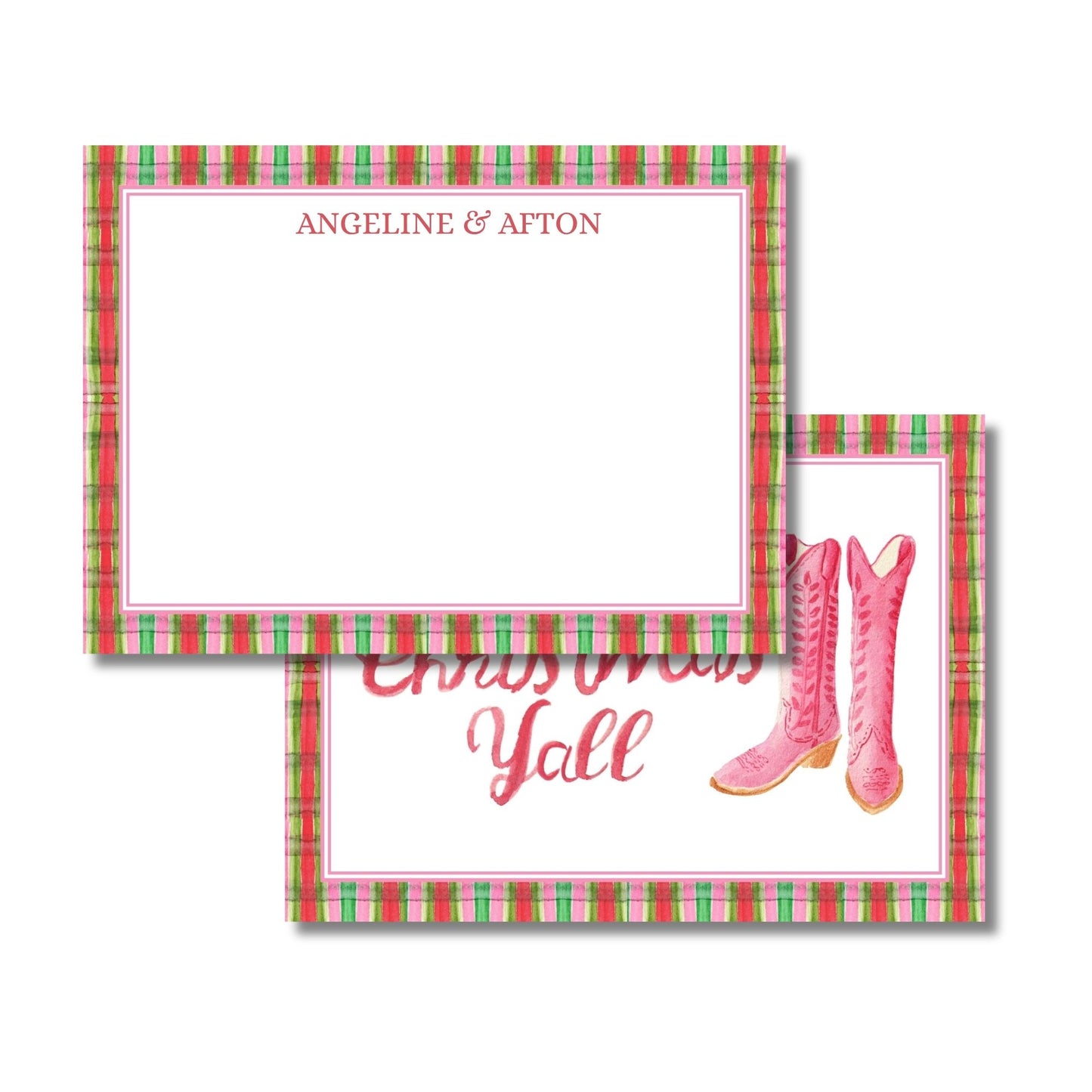 Petite Pinky Plaid Stationery Set