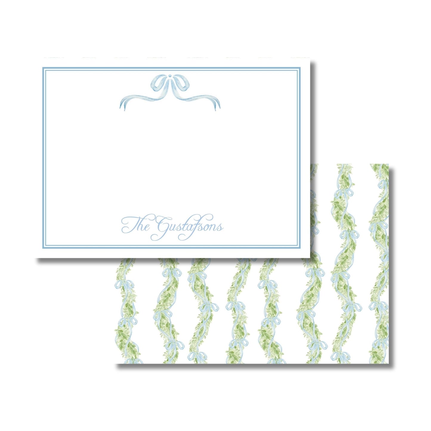 Blue Bow with Garland Stationery Set
