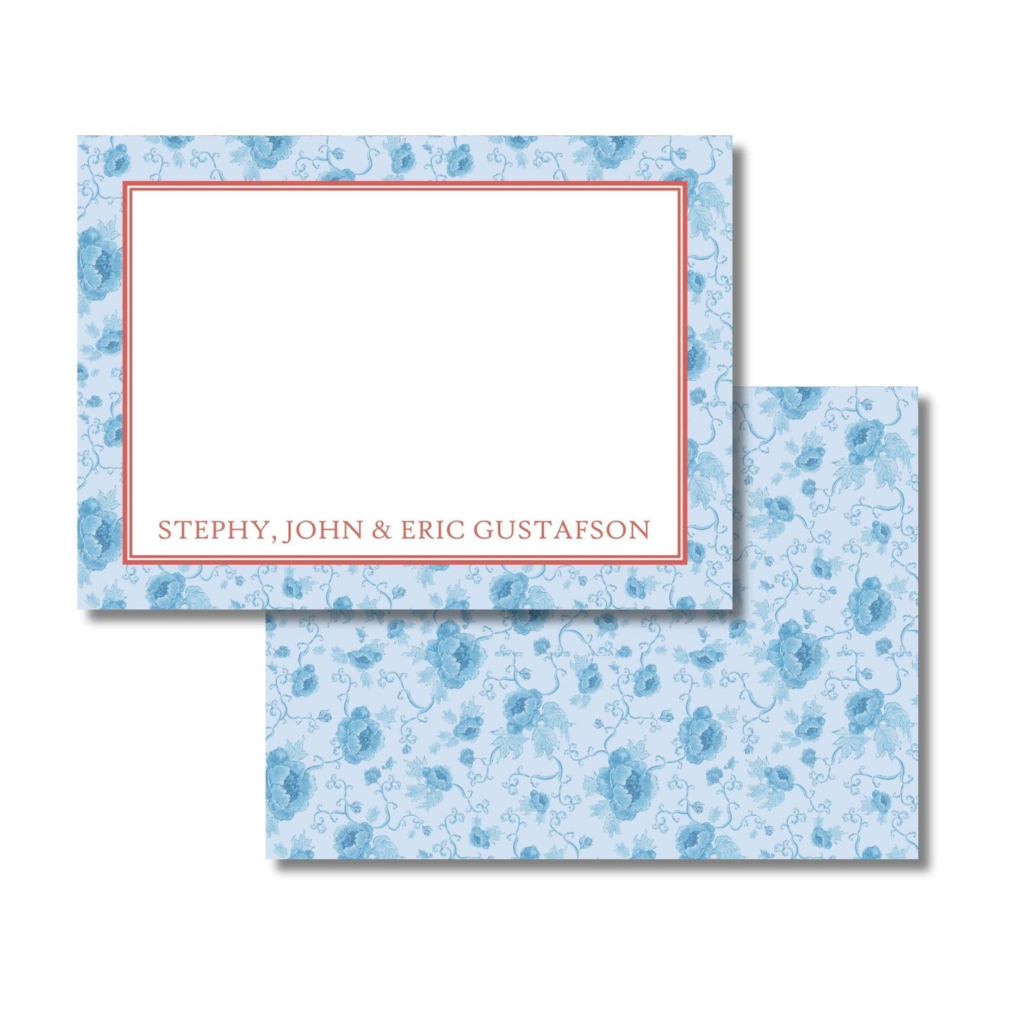 Floral & Red Stationery Set