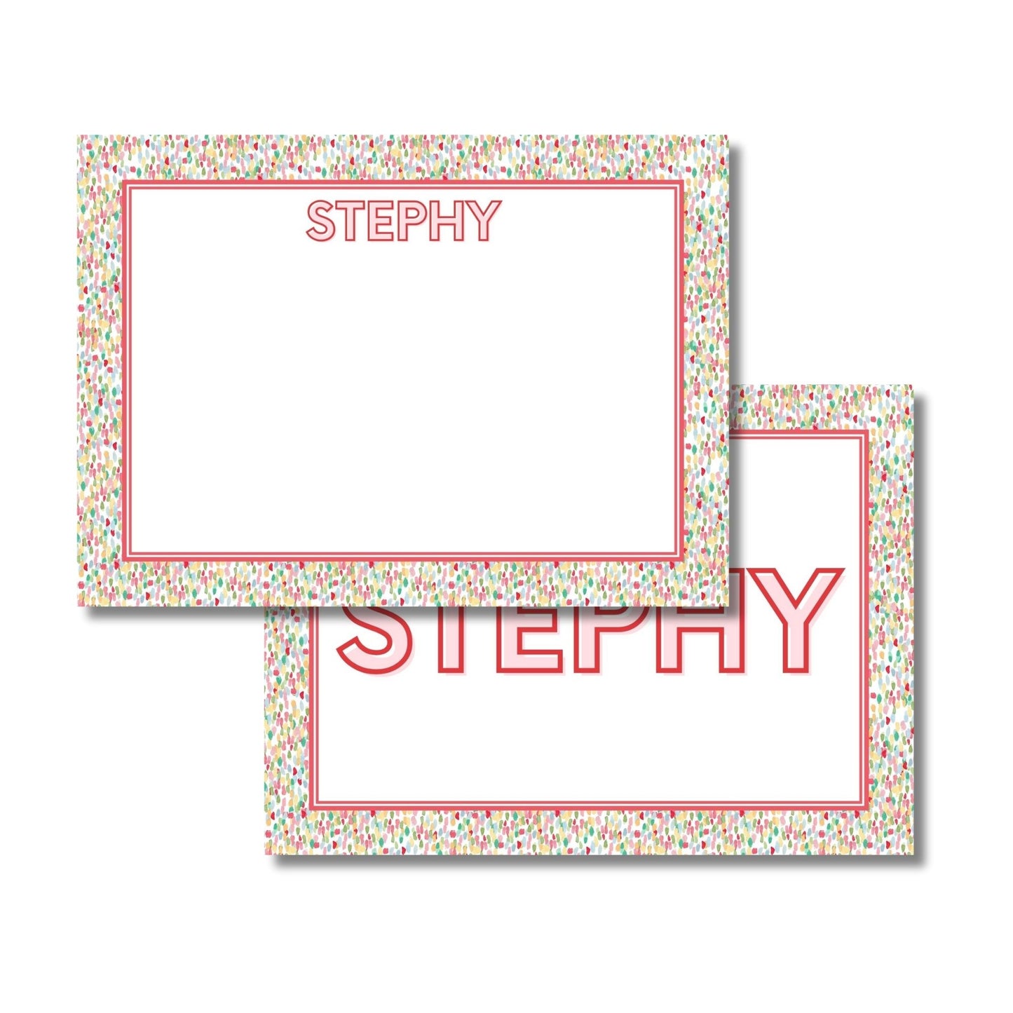 Jolly Red Confetti Stationery Set