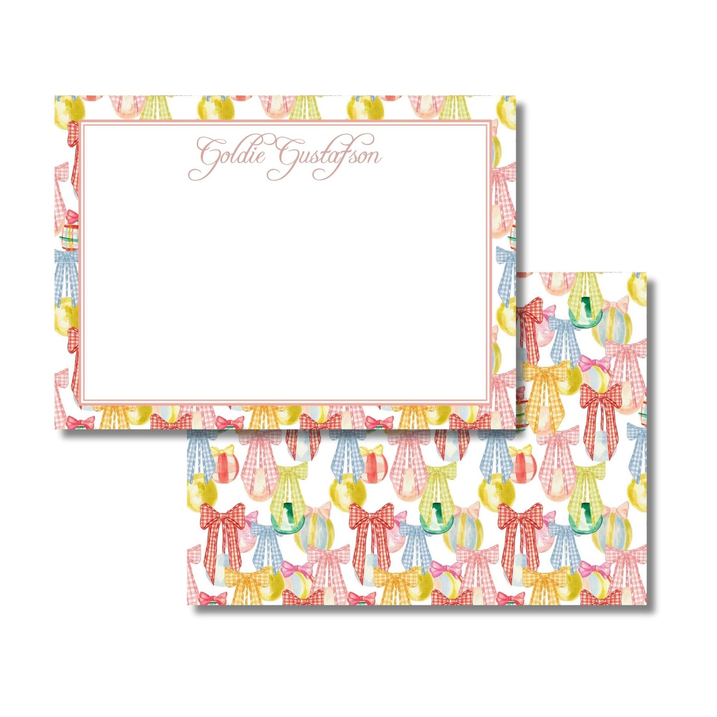Gingham & Colorful Border Stationery Set