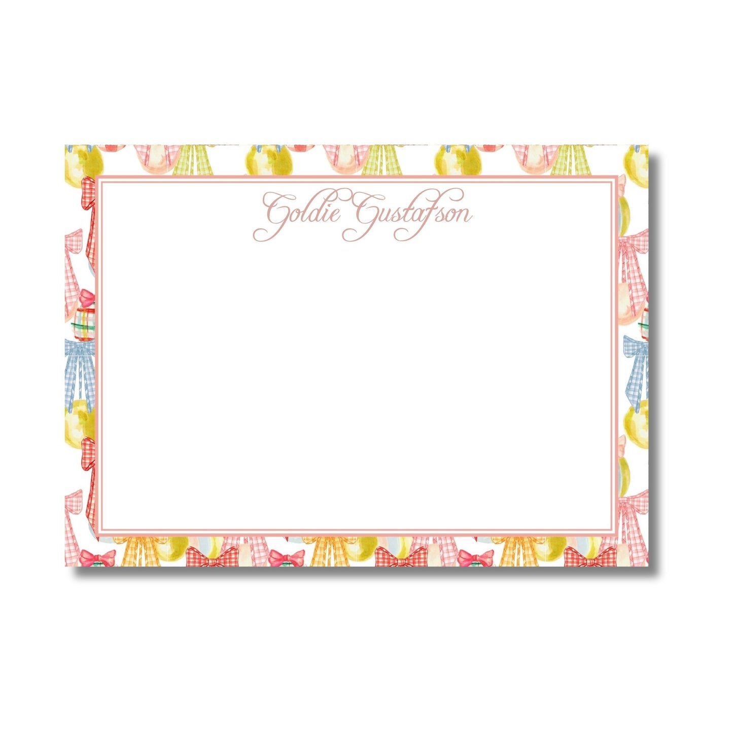 Gingham & Colorful Border Stationery Set