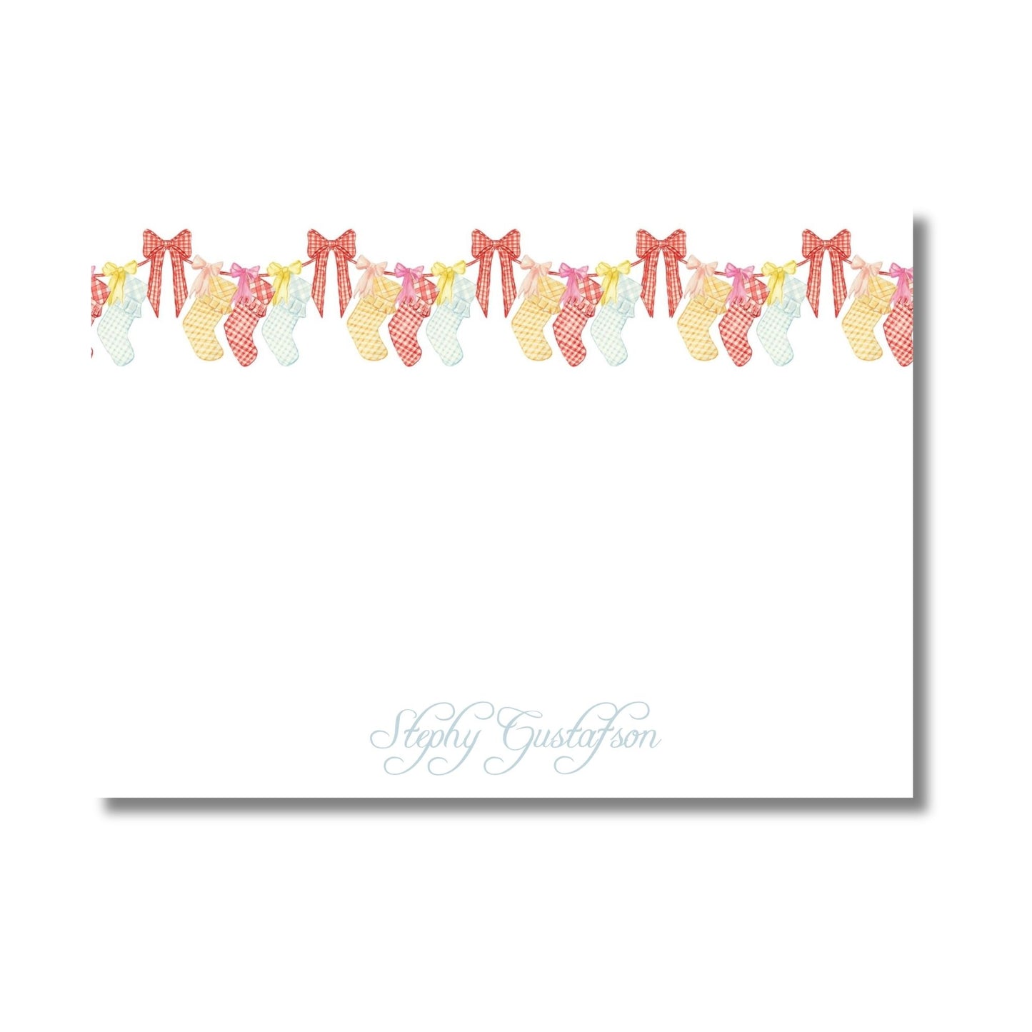 Gingham & Colorful Stockings Stationery Set