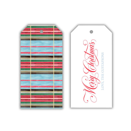 A Very Gustafson Christmas Plaid Big Gift Tags