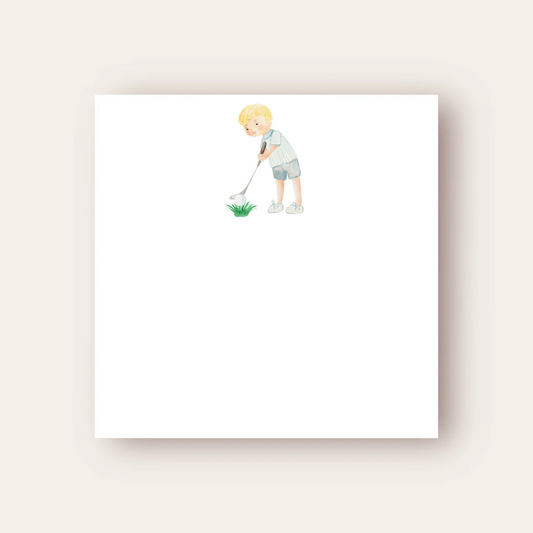 Little Golfer Boy Baby Chunk Notepad