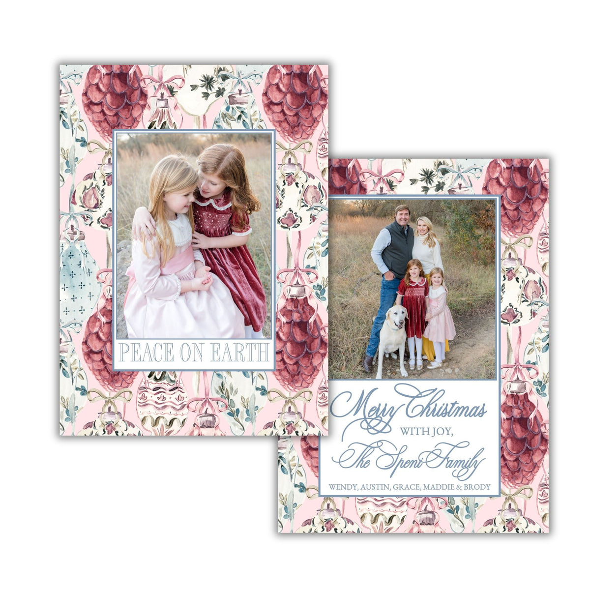 Peace On Earth Ornaments Holiday Card