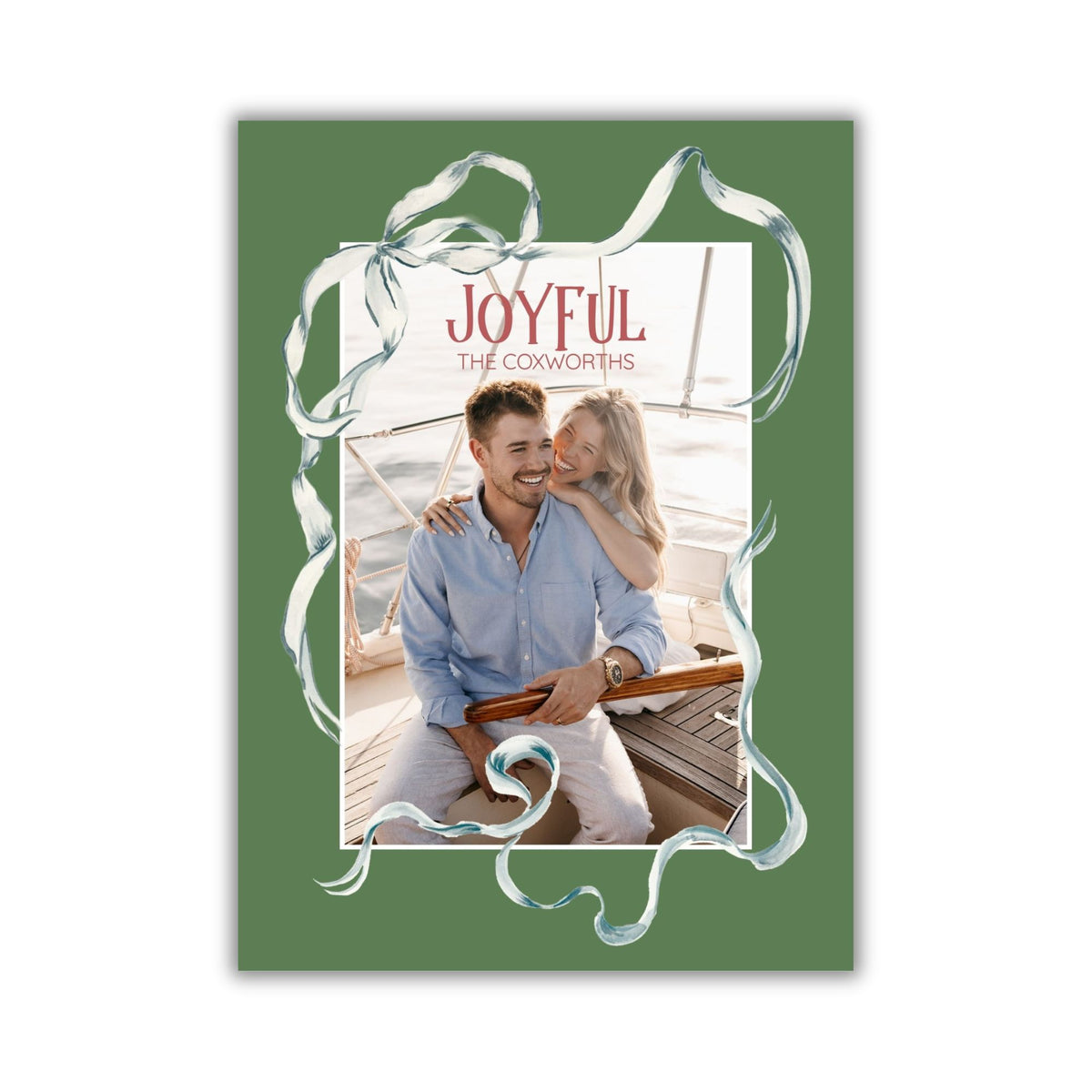 Wrap the bow around the picture Holiday Card