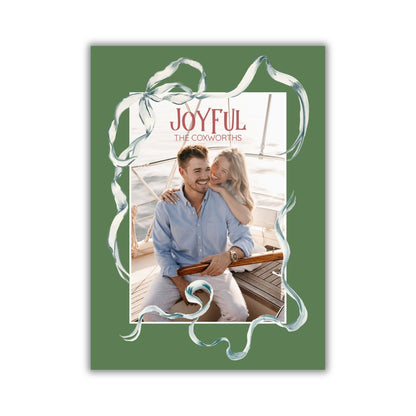Wrap the bow around the picture Holiday Card