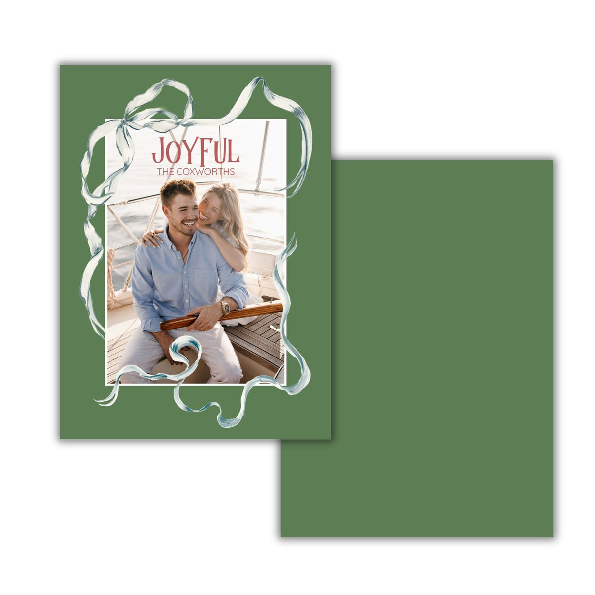 Wrap the bow around the picture Holiday Card