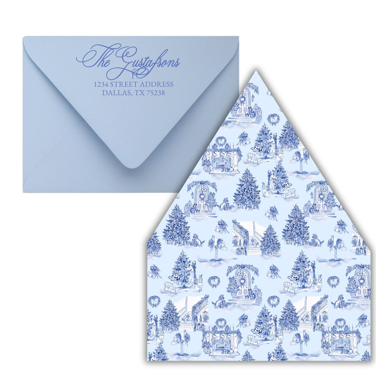Perfect Tone on Tone Toile Holiday Card