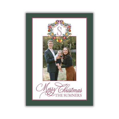 Now That's a Class Act - Gold Leaf Wreath & Gold Leaf Fruit Holiday Card