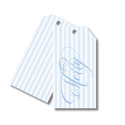 Blue and White Merry Big Gift Tags