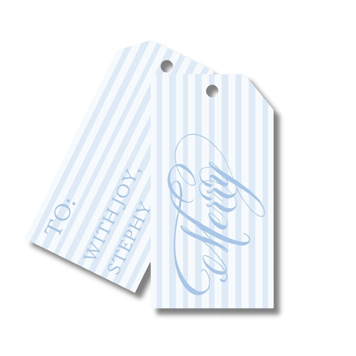 Blue and White Merry Big Gift Tags