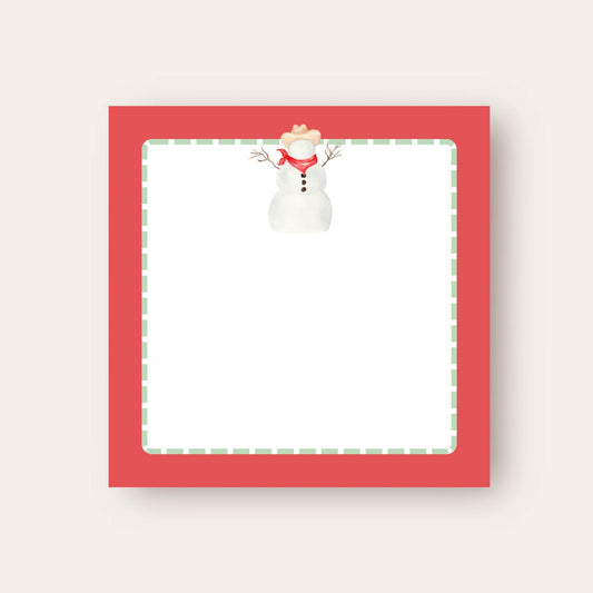 Red Border Cowboy Snowman Baby Chunk Notepad