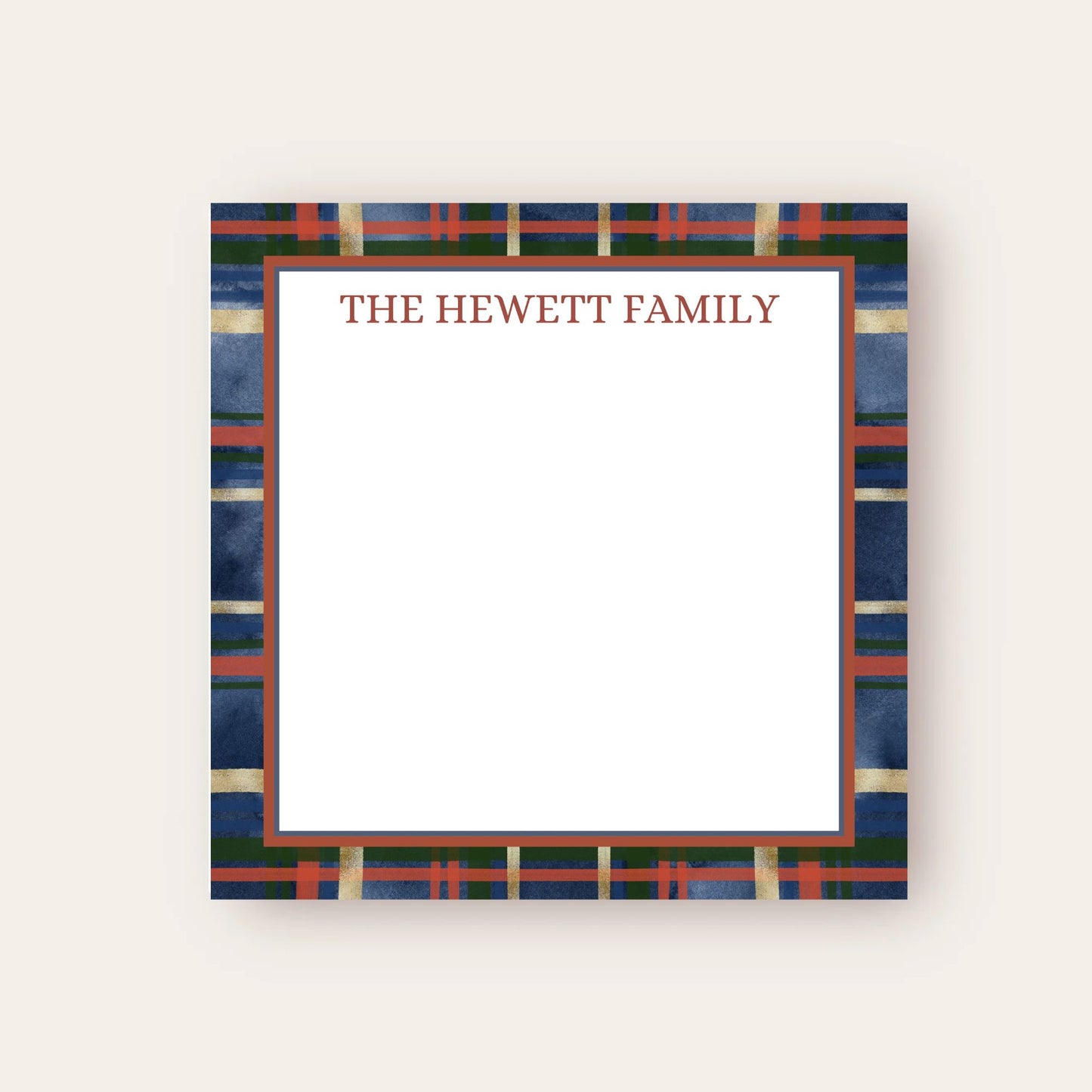 AWDH x DJPCo Navy Blue Plaid Baby Chunk Notepad