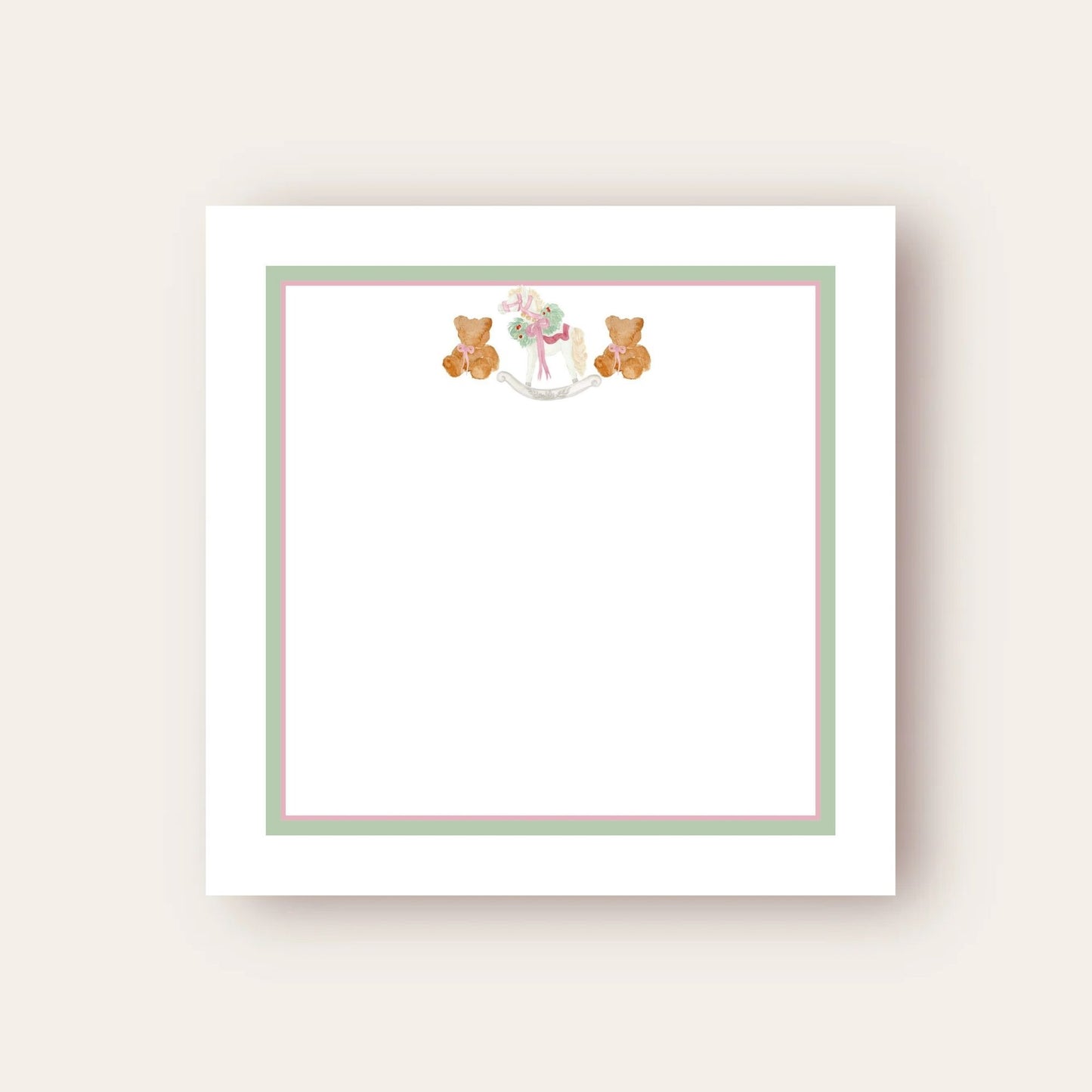 Rocking Horse & Teddy Bear Baby Chunk Notepad