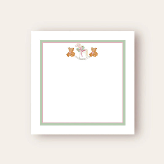 Rocking Horse & Teddy Bear Baby Chunk Notepad