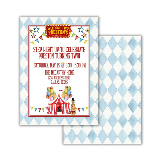 Preston's Circus Birthday Invitation (We Love Janelle Paige)