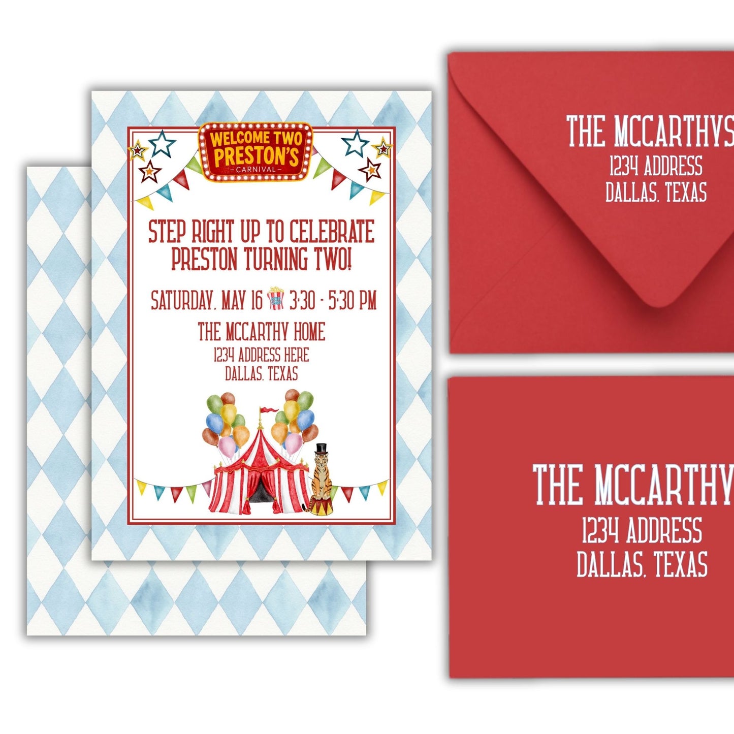 Preston's Circus Birthday Invitation (We Love Janelle Paige)