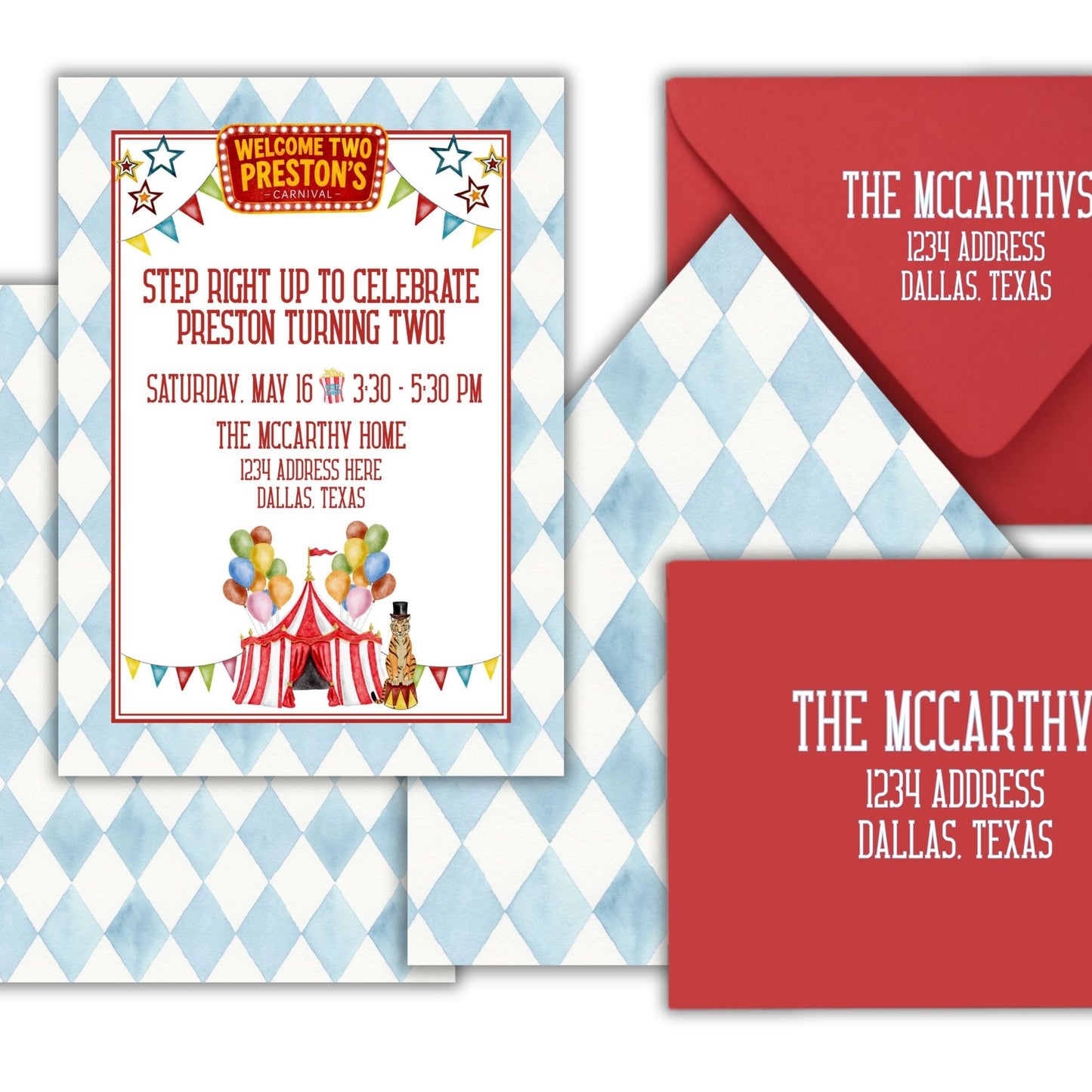 Preston's Circus Birthday Invitation (We Love Janelle Paige)