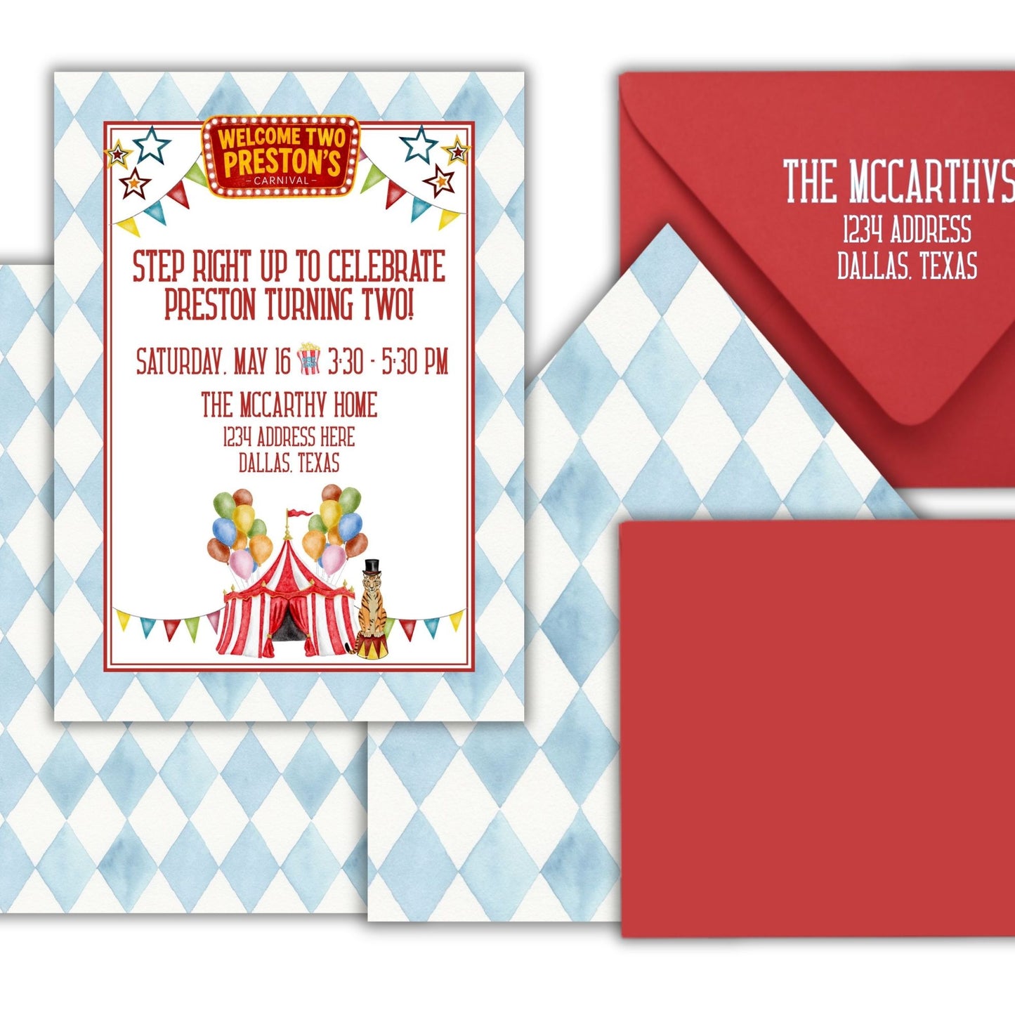 Preston's Circus Birthday Invitation (We Love Janelle Paige)
