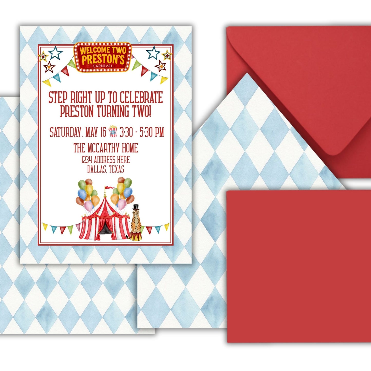 Preston's Circus Birthday Invitation (We Love Janelle Paige)