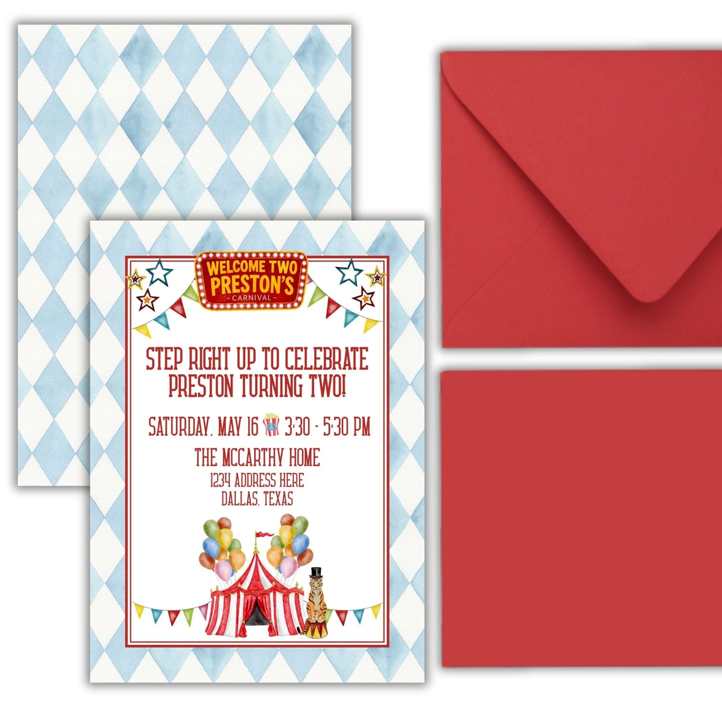 Preston's Circus Birthday Invitation (We Love Janelle Paige)