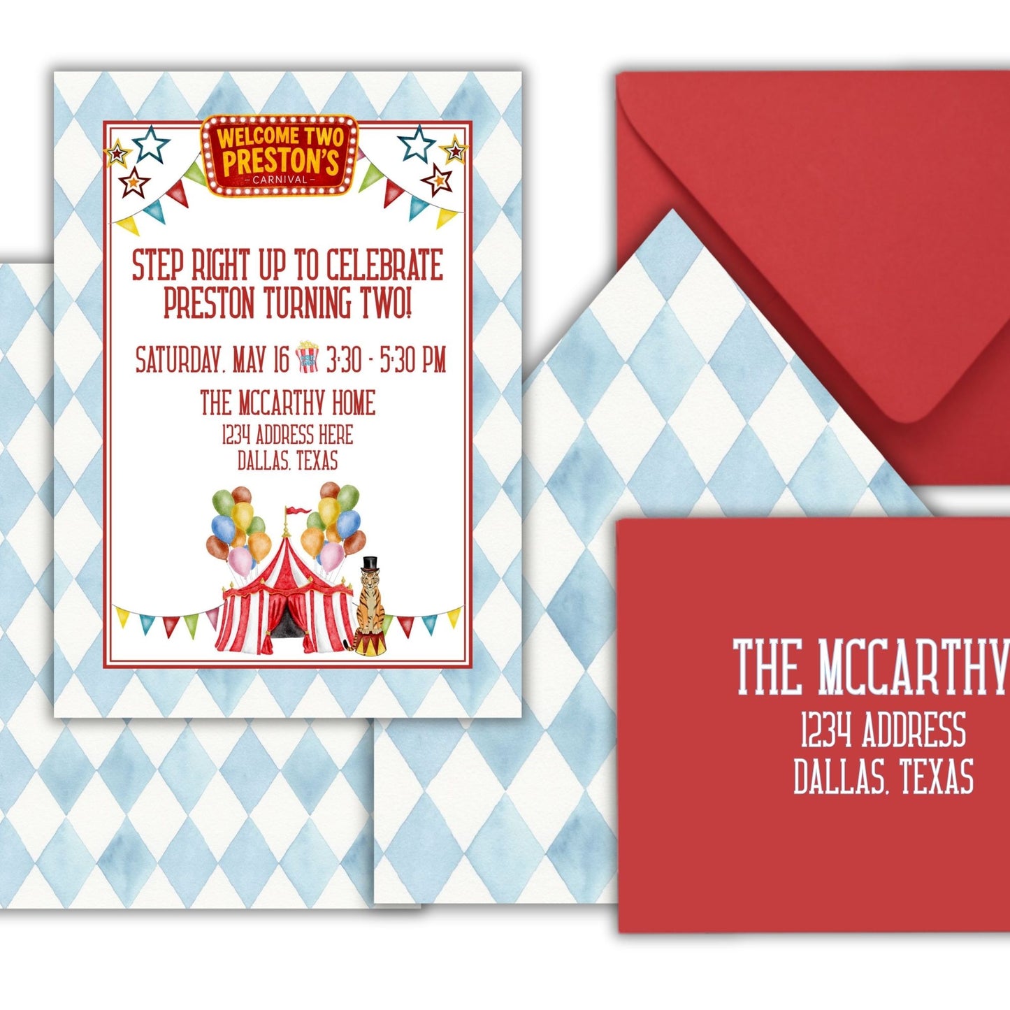 Preston's Circus Birthday Invitation (We Love Janelle Paige)