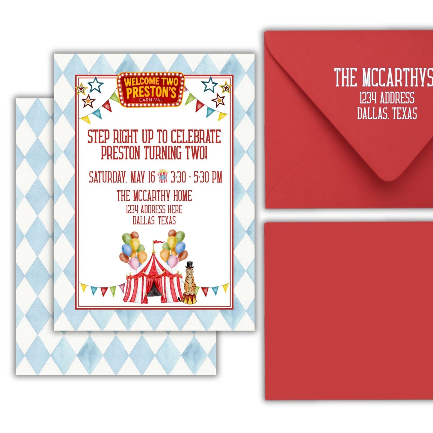Preston's Circus Birthday Invitation (We Love Janelle Paige)