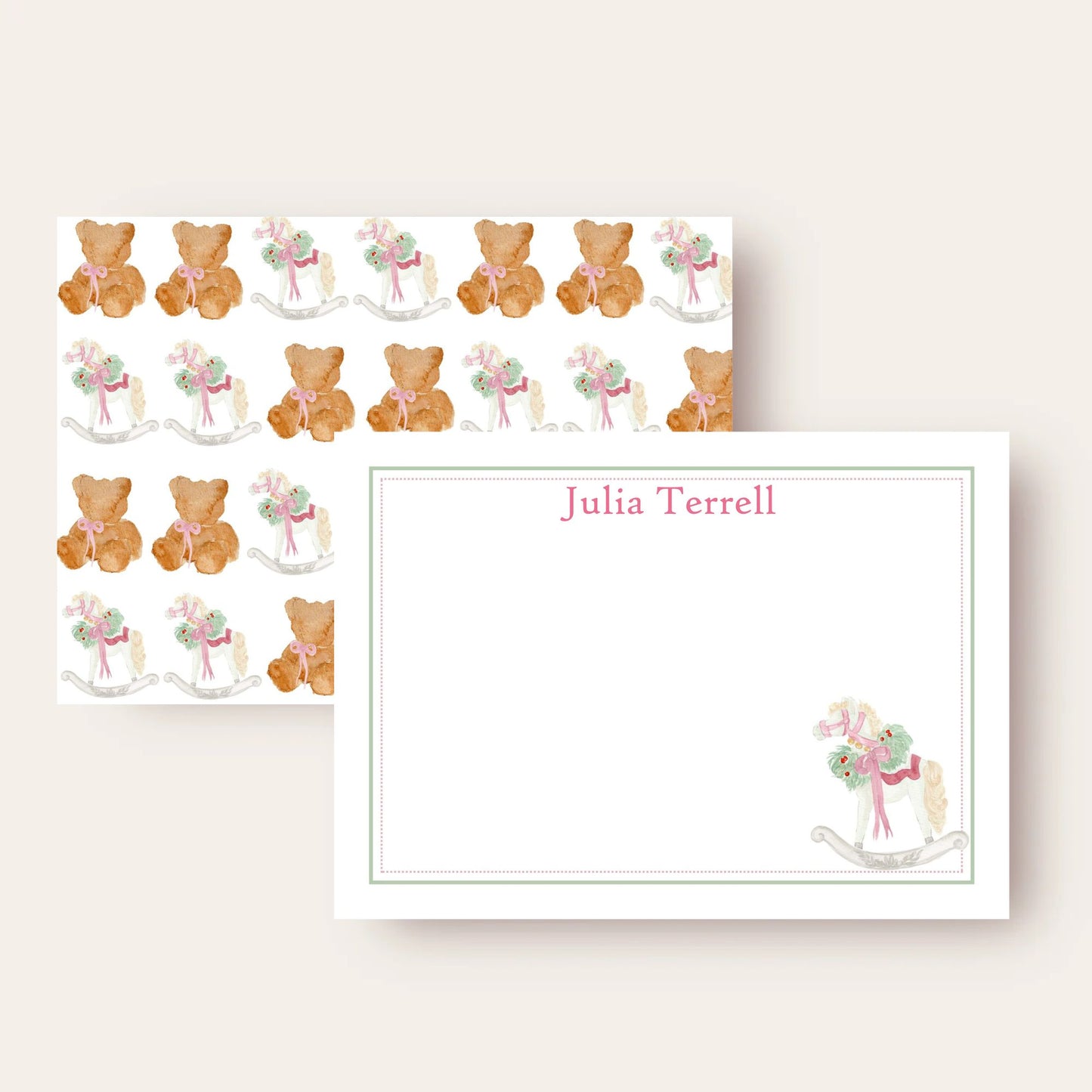 Rocking Horse & Teddy Stationery Set