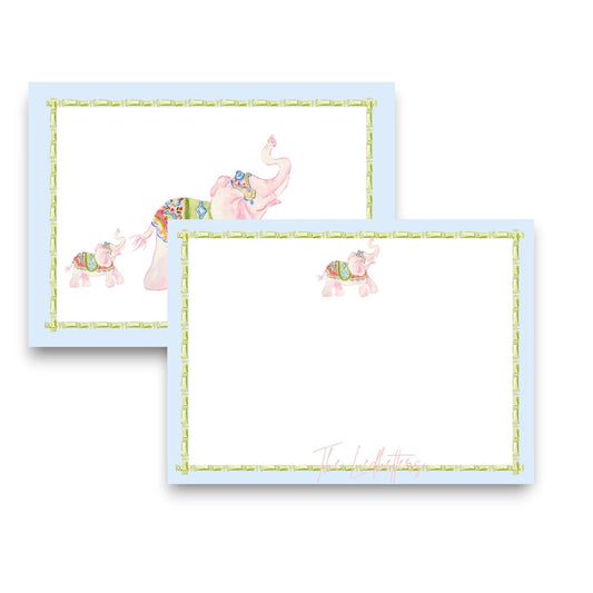 Mahjong Elephant Stationery Set (Blue)