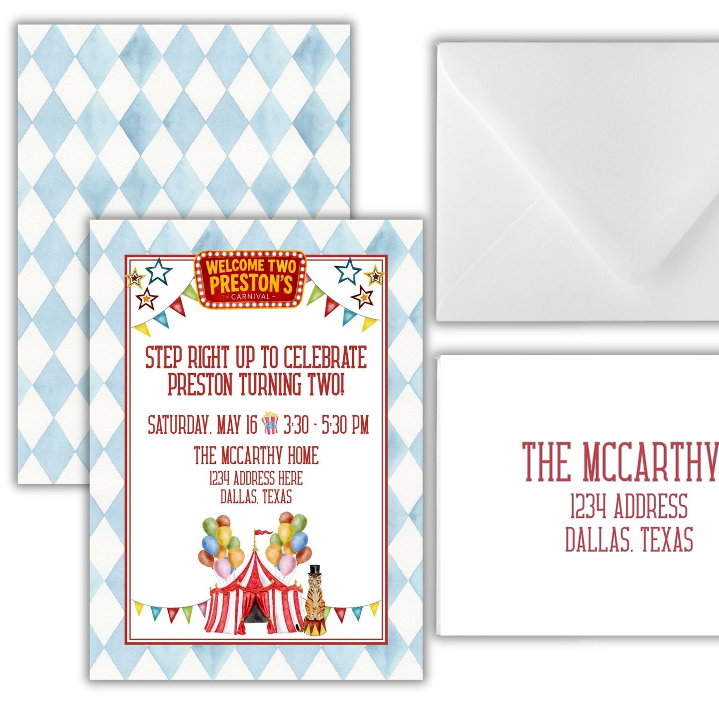 Preston's Circus Birthday Invitation (We Love Janelle Paige)