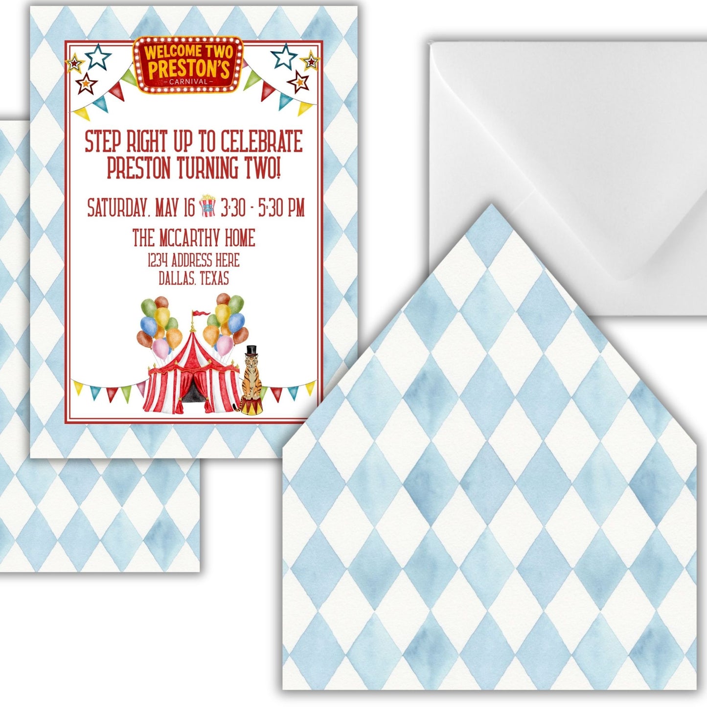 Preston's Circus Birthday Invitation (We Love Janelle Paige)