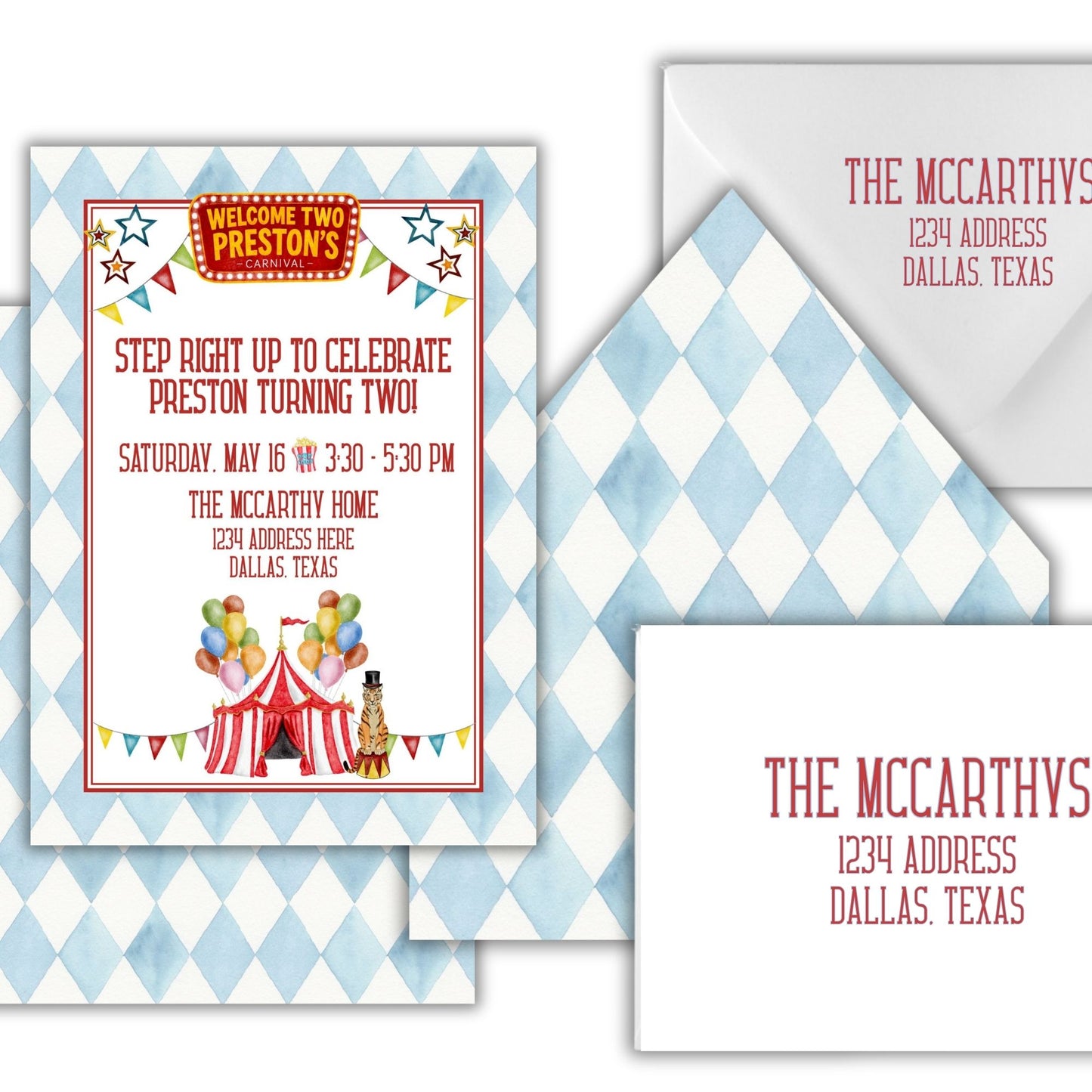 Preston's Circus Birthday Invitation (We Love Janelle Paige)