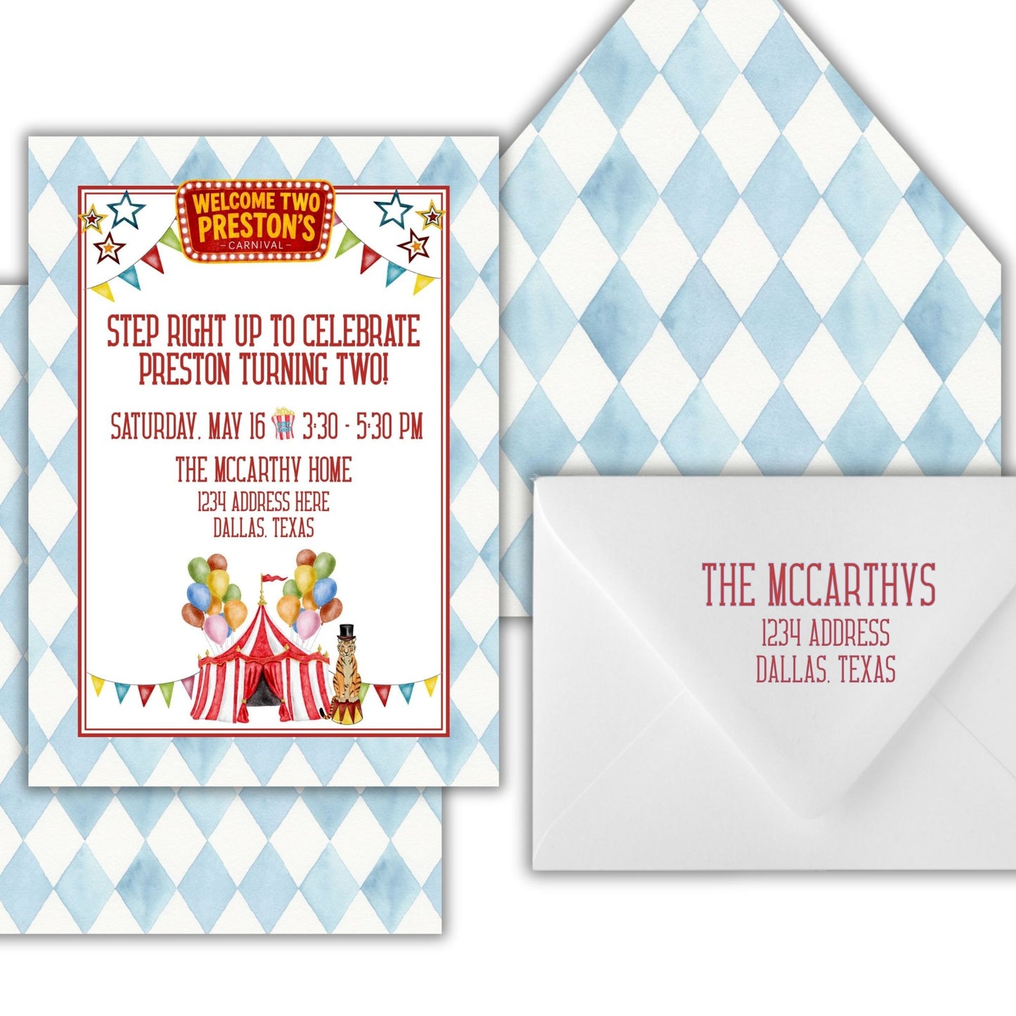 Preston's Circus Birthday Invitation (We Love Janelle Paige)