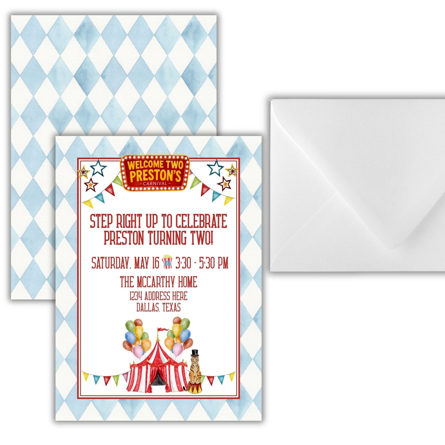 Preston's Circus Birthday Invitation (We Love Janelle Paige)